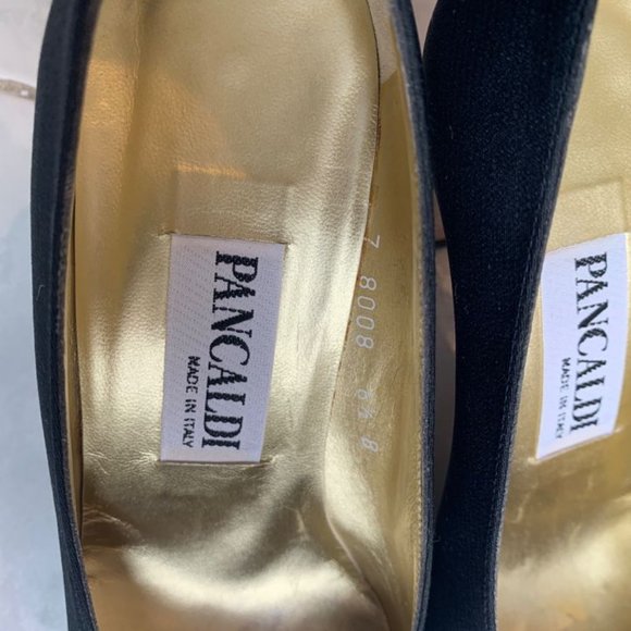 Pancaldi Black Satin Pumps - Made in Italy - Picture 3 of 5